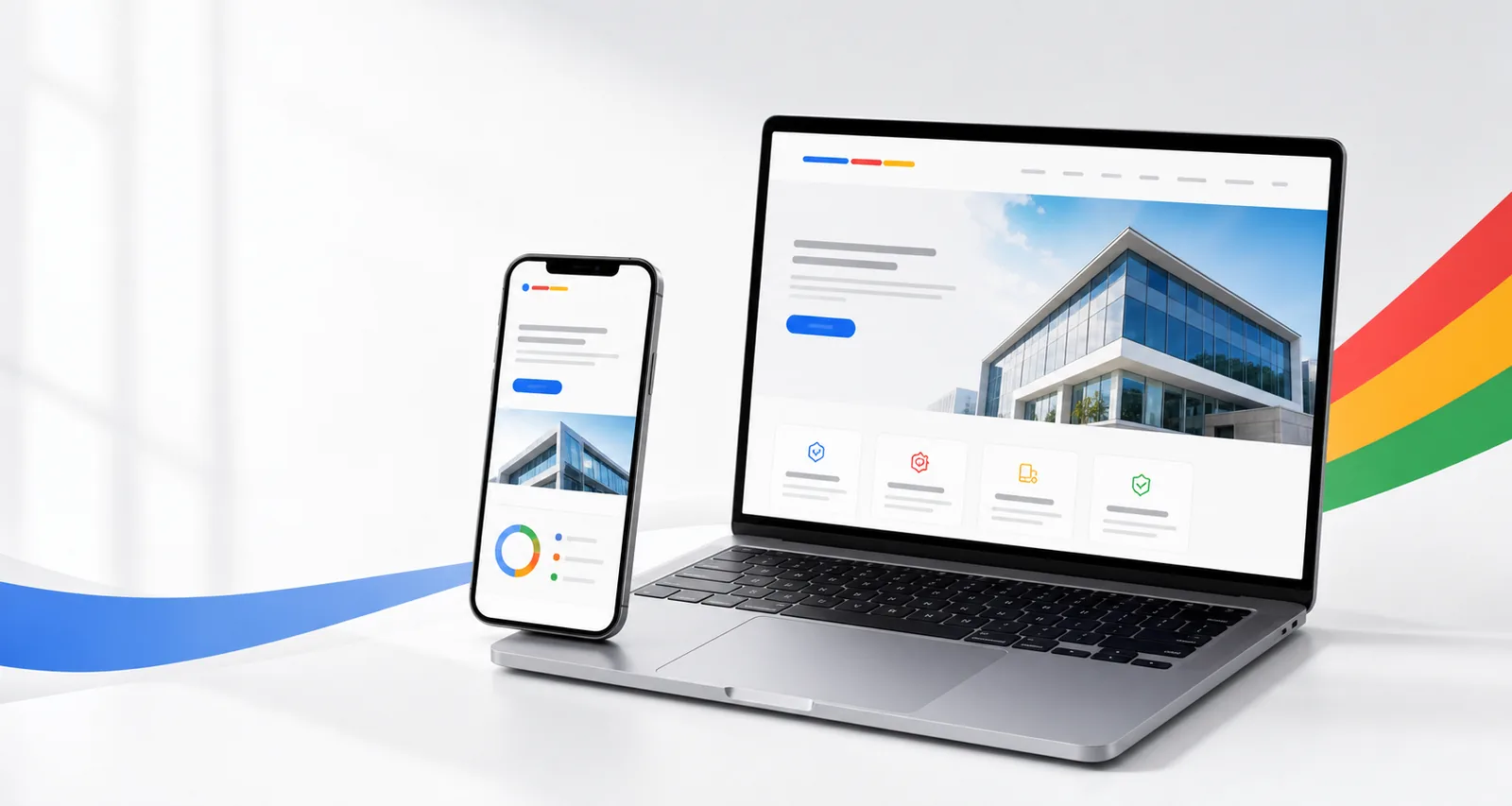 Site de prezentare afișat pe dispozitive